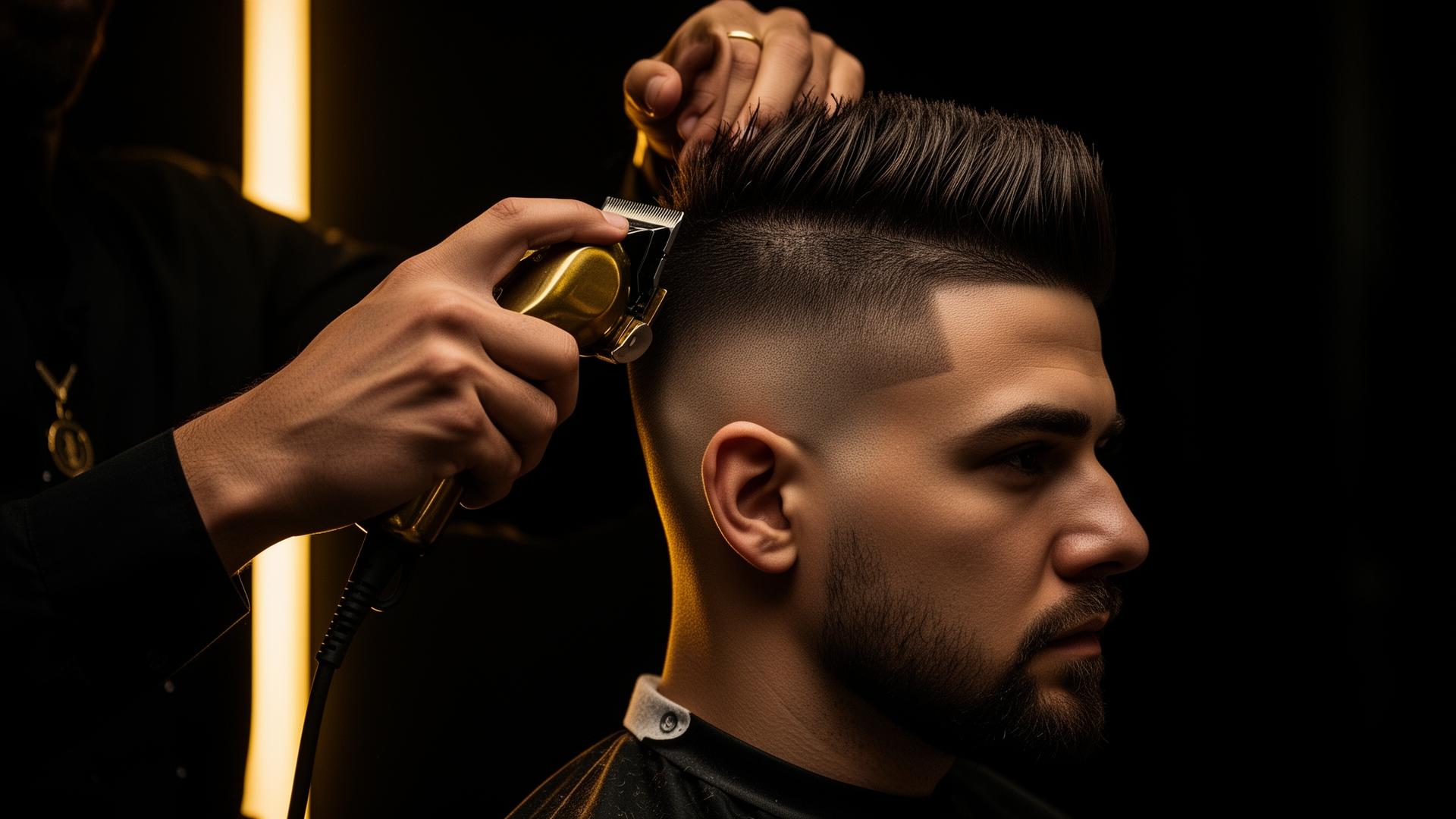 Premium mobile barber giving a fade haircut in Boston, MA